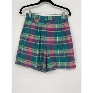 Jennifer Moore petites Vintage Plaid Shorts High Waisted size small